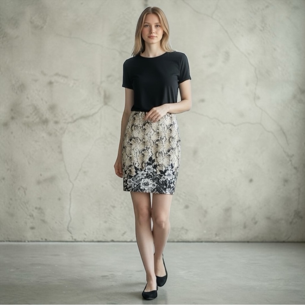 White House Black Market Satin Pencil Skirt Size 2 Small